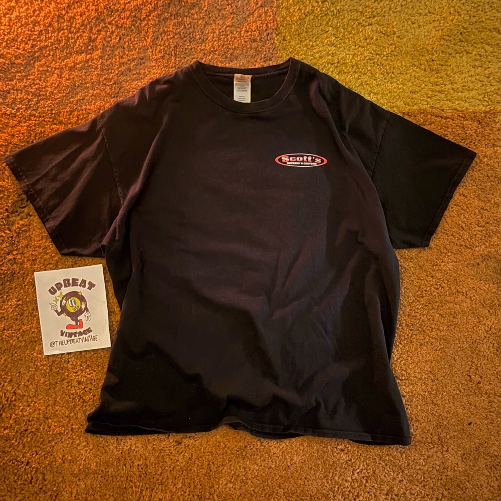 SCOTTS HOTRODS Black Tee with back graphic
